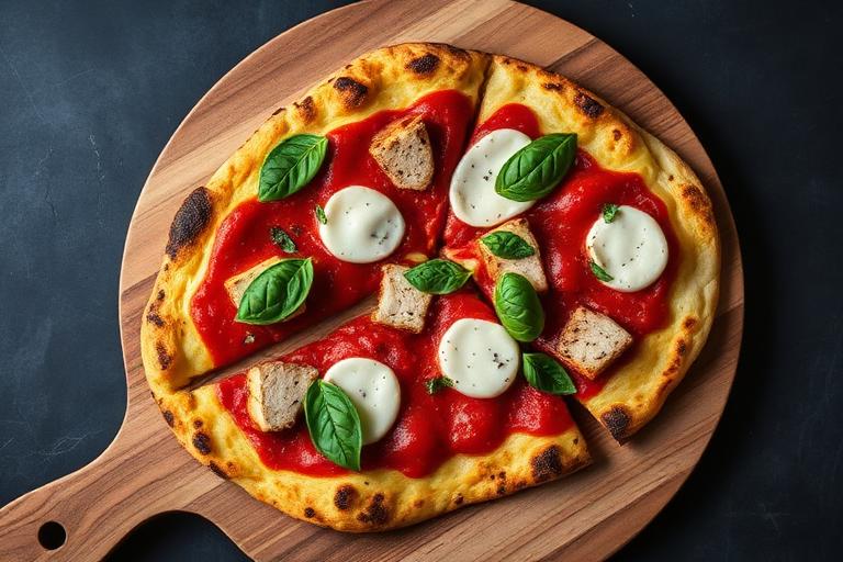High-Protein Chicken Flatbread Pizza
